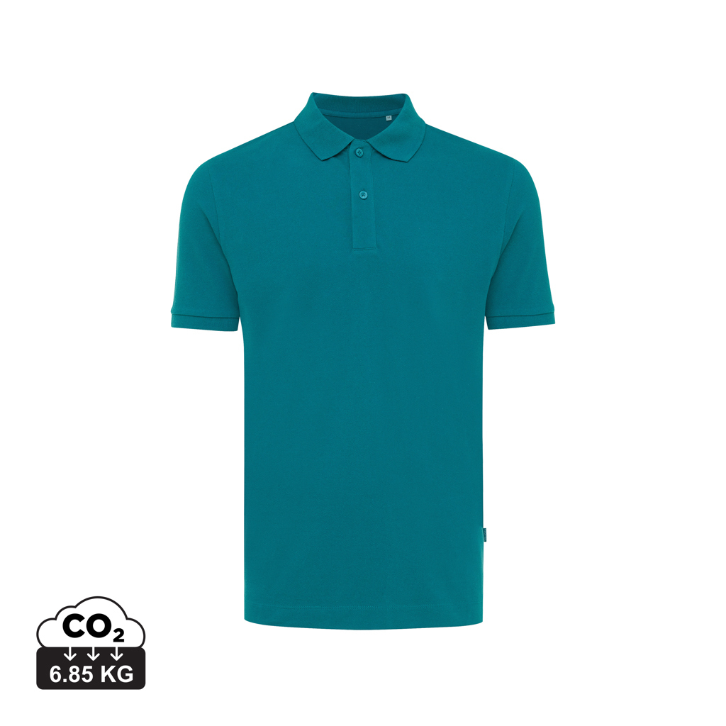 Polo publicitaire unisexe en coton recyclé 220g Iqoniq Yosemite Bleu canard